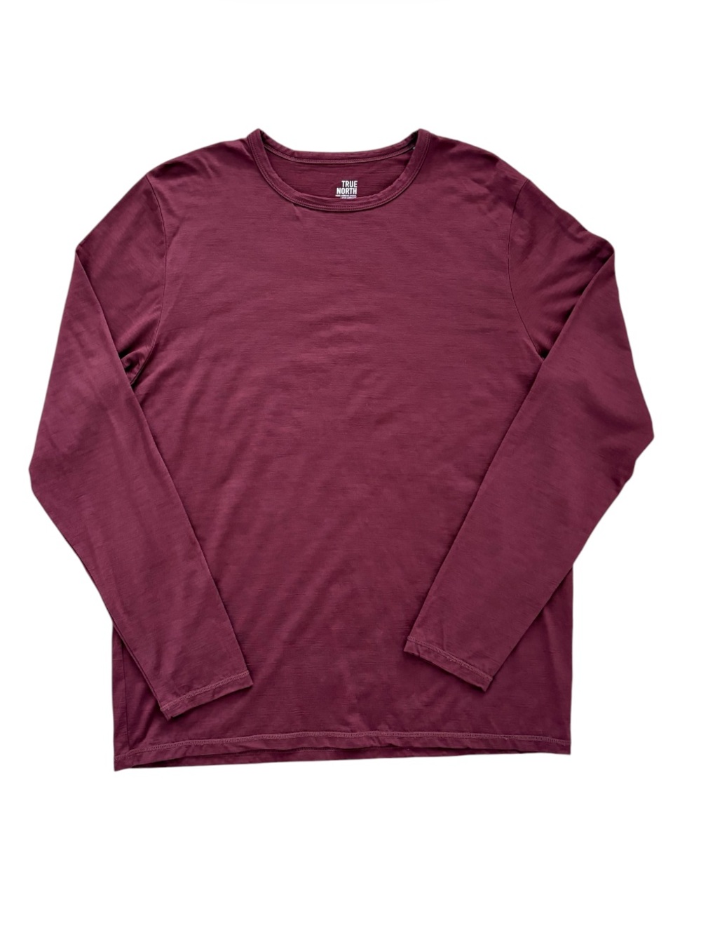 True North Merino Wool Blend Shirt Burgundy Base Layer Long Sleeve Men's Large